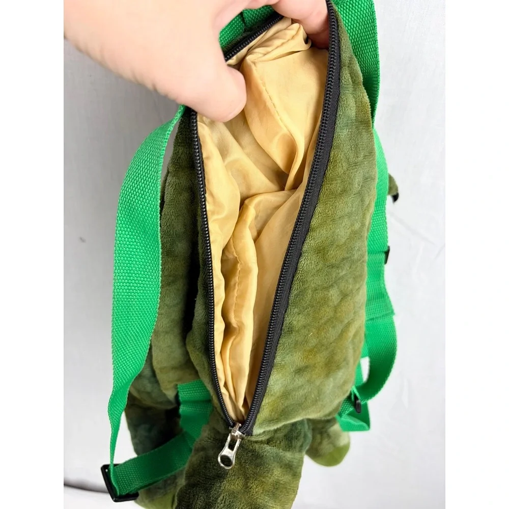 Green T-Rex Alligator Plush Backpack‎ Kids Stuffed Animal Toy Adjustable Straps